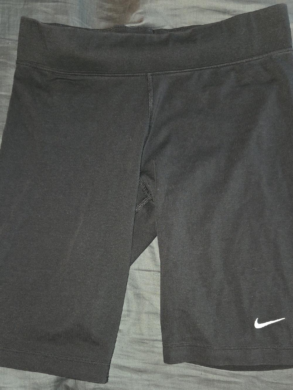 Nike Black Women's Bike Shorts with White Swoosh
